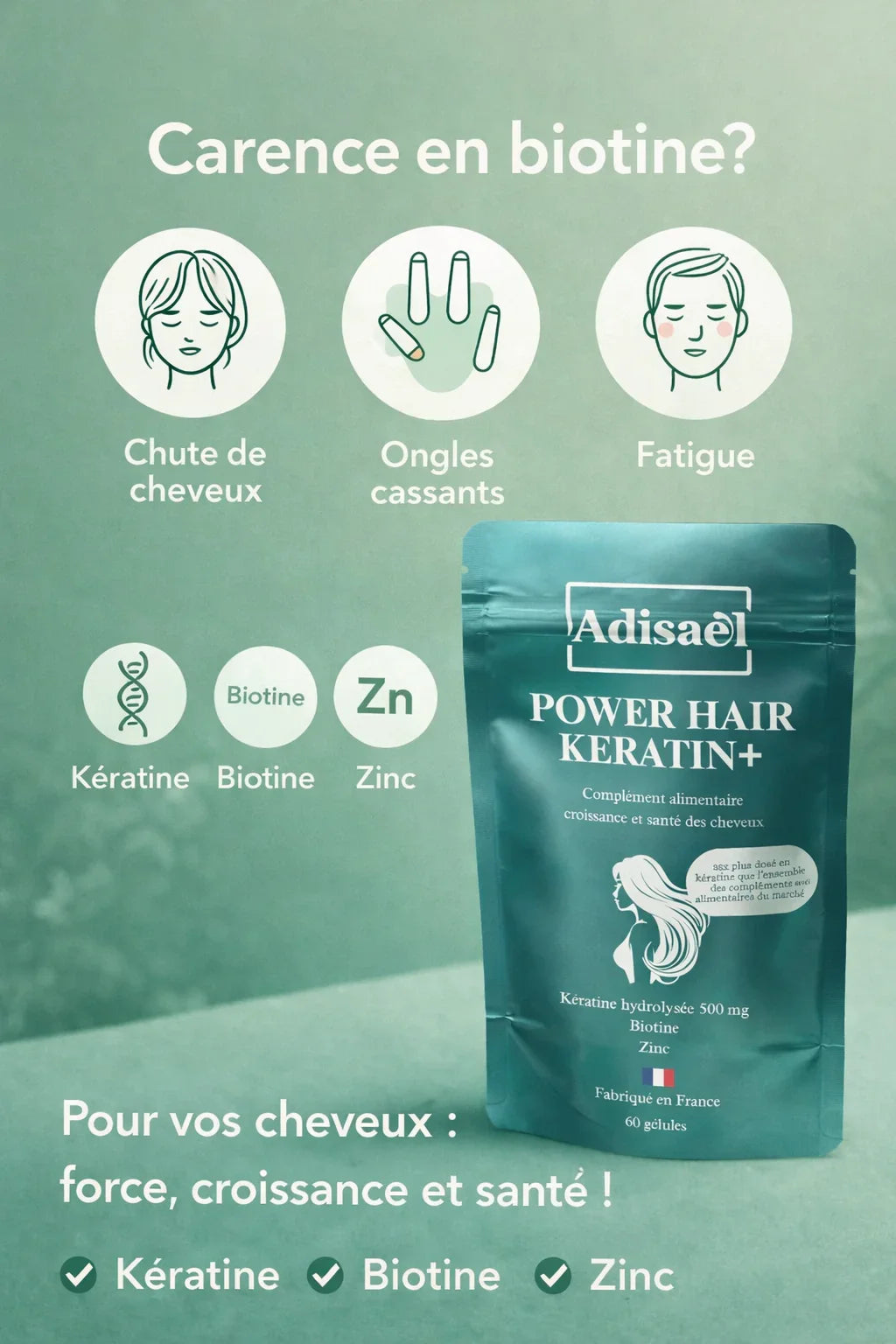 Pack Cure 3 Mois – POWER HAIR KERATIN+ (2 Achetés + 1 OFFERT)