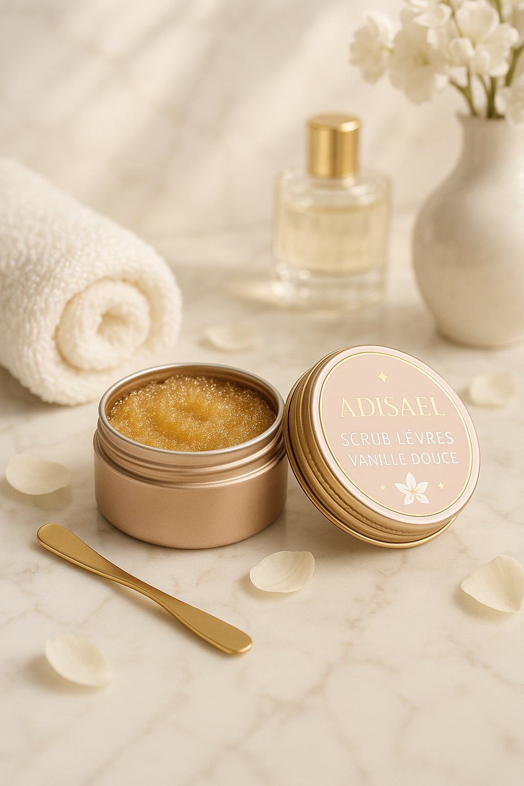 Scrub Lèvres Vanille Douce – Soin Gourmand ADISAEL
