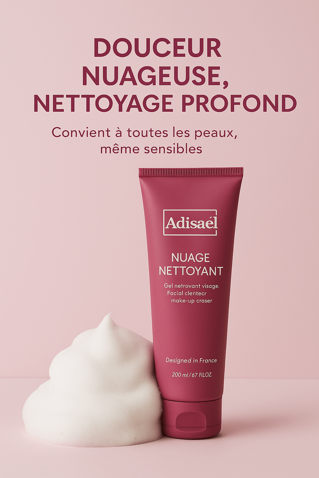 Gel nettoyant visage 2-en-1 Adisael - ADISAEL